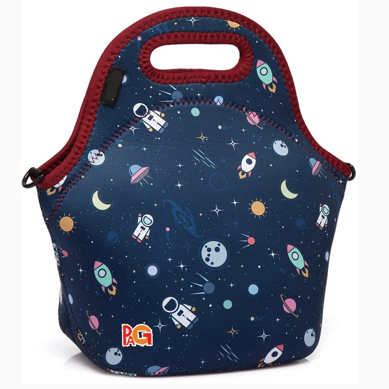 Sublimation Neoprene insulated lunch tote bag