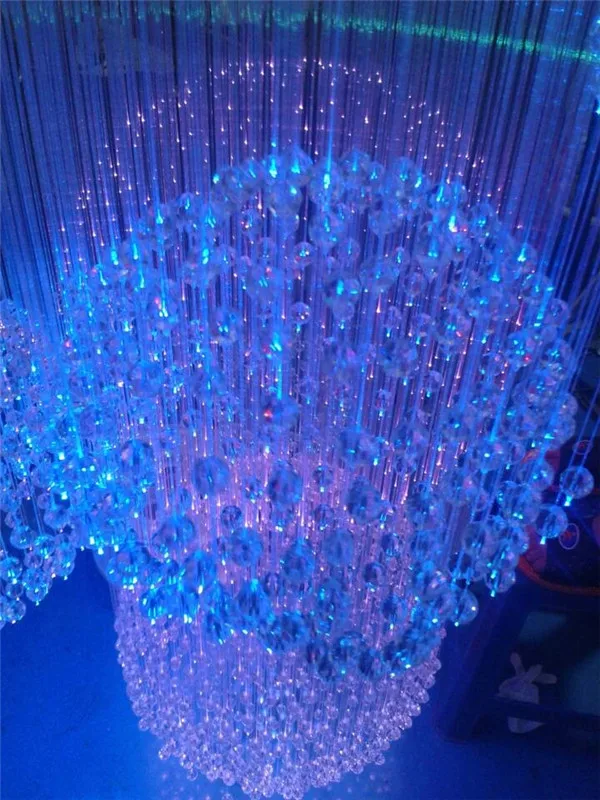 1.2m Villa Hall Chandelier RGB changeable, 11 balls spiral effect crystal chandelier