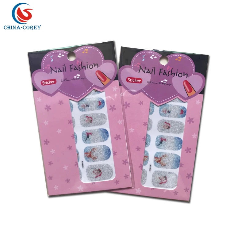 free sample custom design 3d christmas cartoon nail polish art sticker for girls