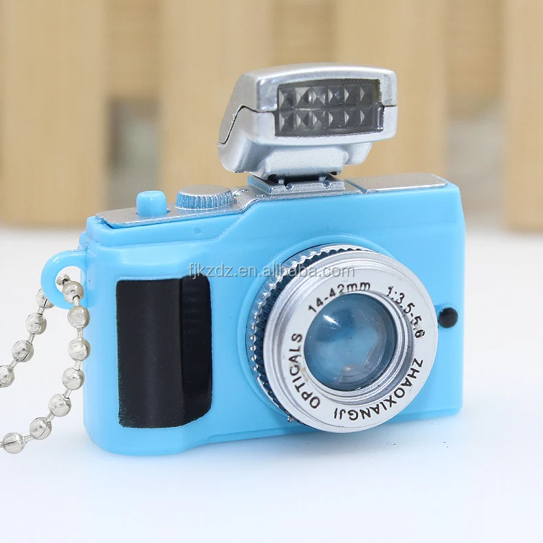 fashion mini camera shape led keychain with sound and light