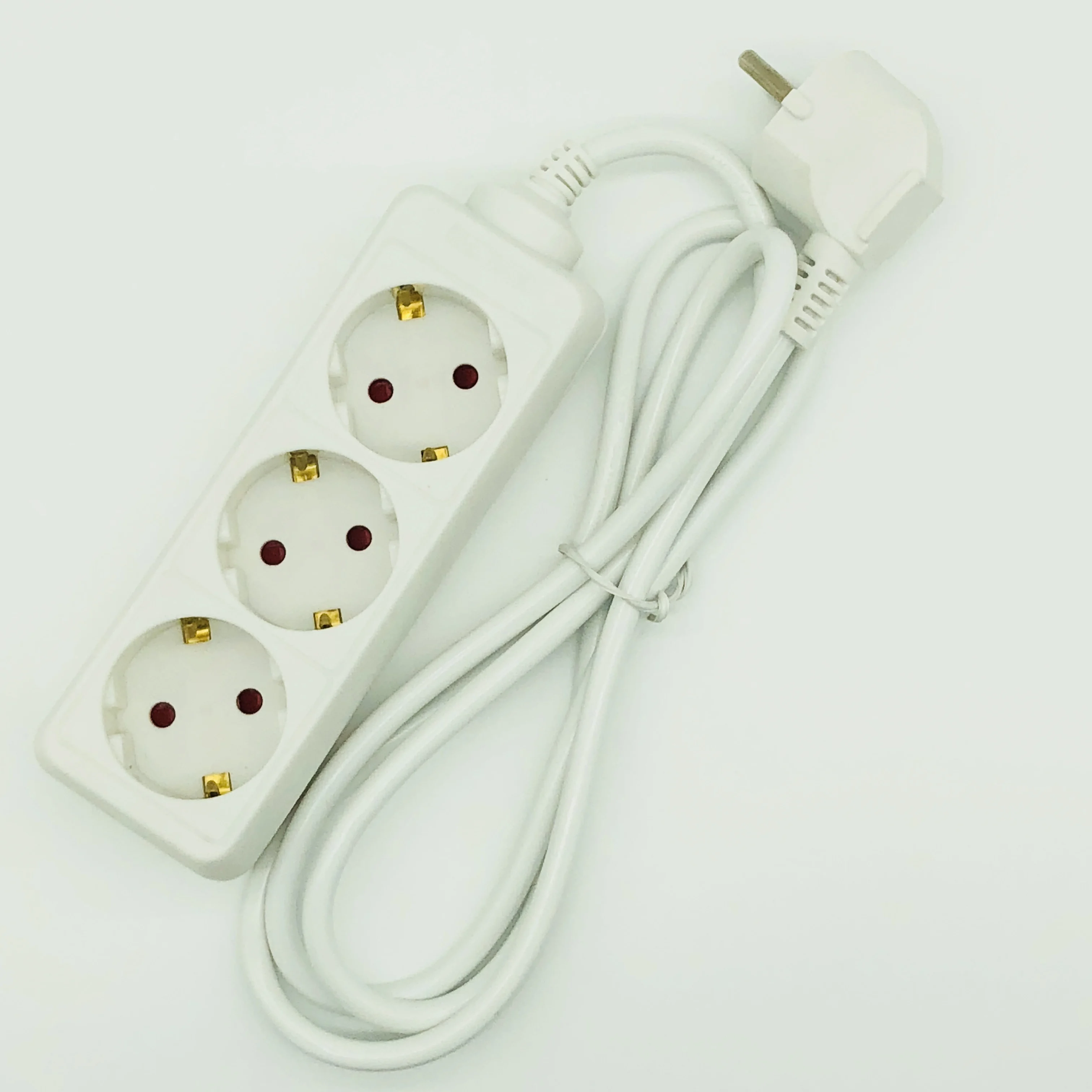 
Best Selling 10A/250V 3 Ways European Power Strips Schuko Extension Cord without switch 