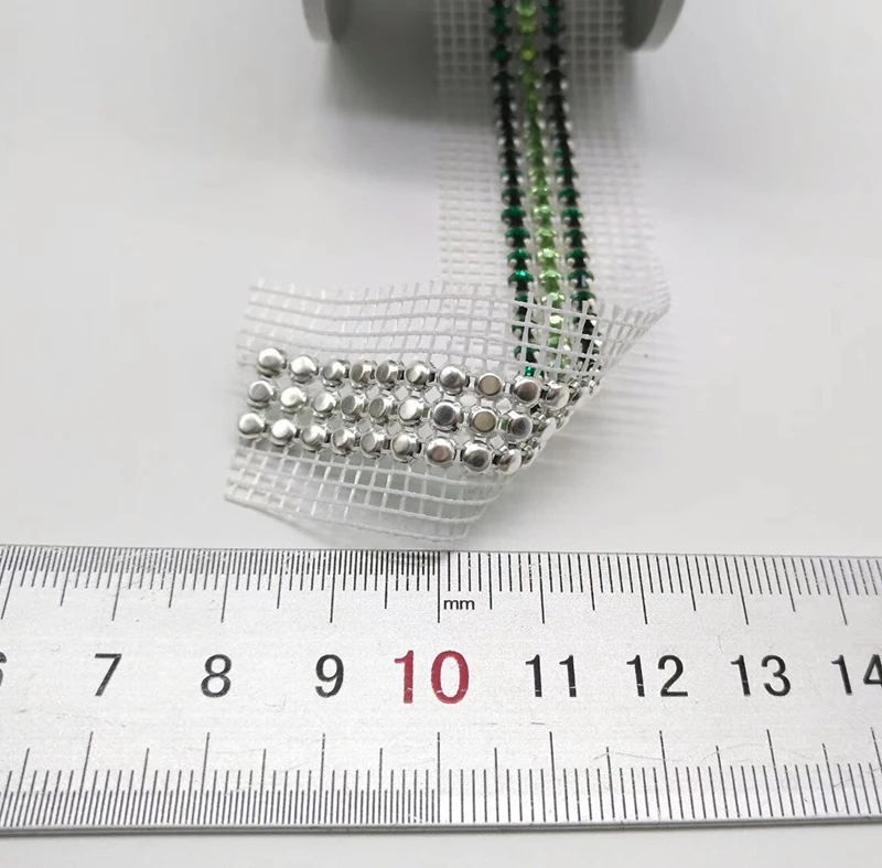 Chain Trim Diamond Crystal Rhinestone Netting Mesh 50yard Per Plastic Roll or Paper Card Loose Rhinestones Garment Accessary 3mm