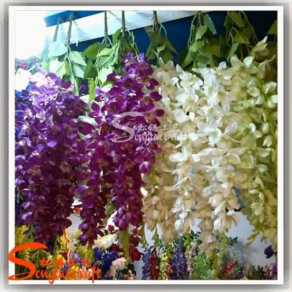 Garden silk-cloth artificial wisteria flower fiberglass large outdoor artificial wisteria trees branches for decoration