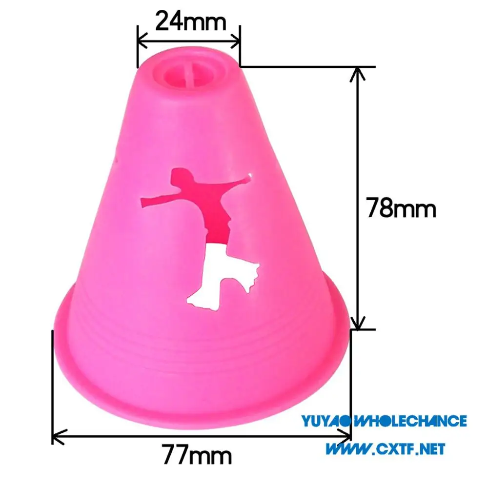 3 inch Wind Proof Soft Polyethylene(PE) Material Sports Agility Slalom Marker Cones With Human Figure Cut-outs