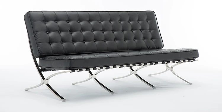 
Mandy HL-50018008b Spanish style Tufted 3 seater leather Office SOFA 