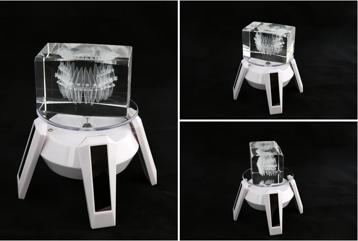 3D laser engraved  crystal orthodontics teeth block for decors and gifts