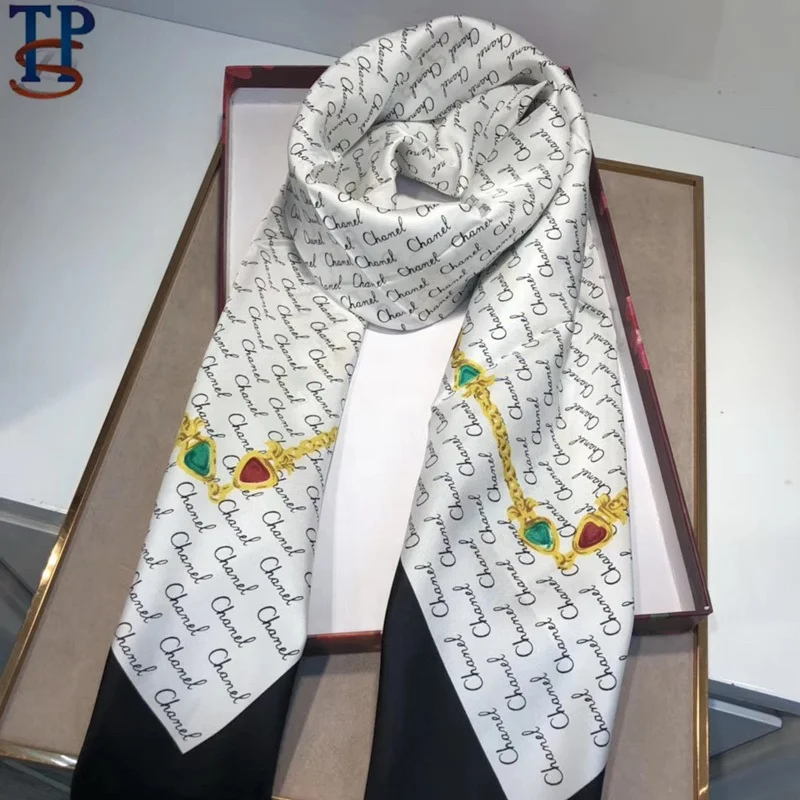 silk scarf silk twill scarves printed hand roll-hemmed ready goods