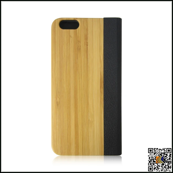 Кожа откидная крышка дерево бамбук чехол для iPhone 6 s плюс