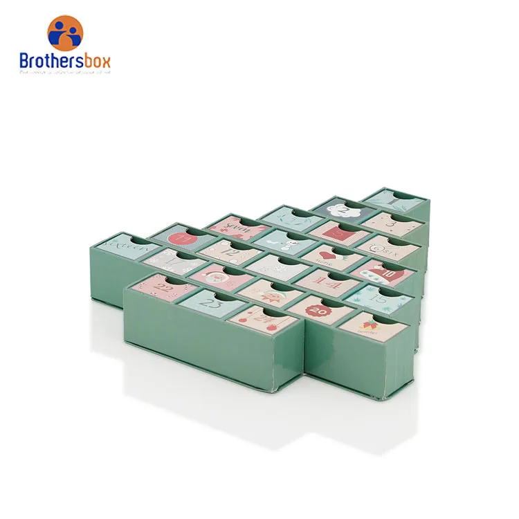 Handmade christmas tree Shaped candy gift box Christmas Advent Calendar Box