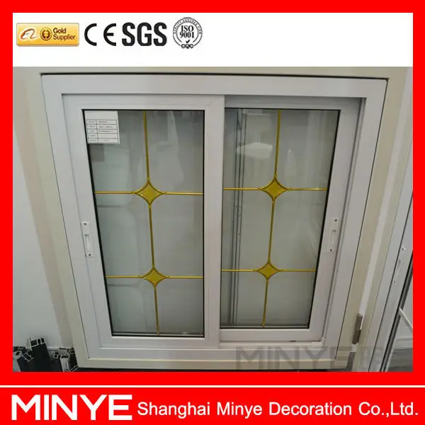 decorative design Plastic steel UPVC sliding window pvc plastic windows