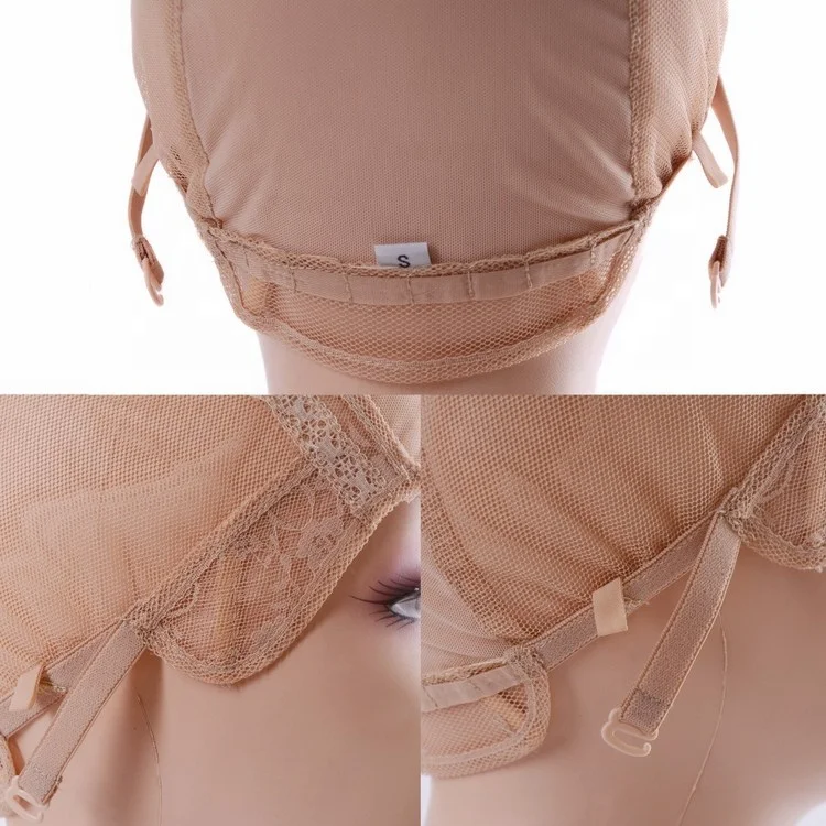 Custom Made Black Brown Blonde Silk Base Private Label Making 360 Swiss Lace Frontal Spandex Cap Wig Weaving Cap in Stocking