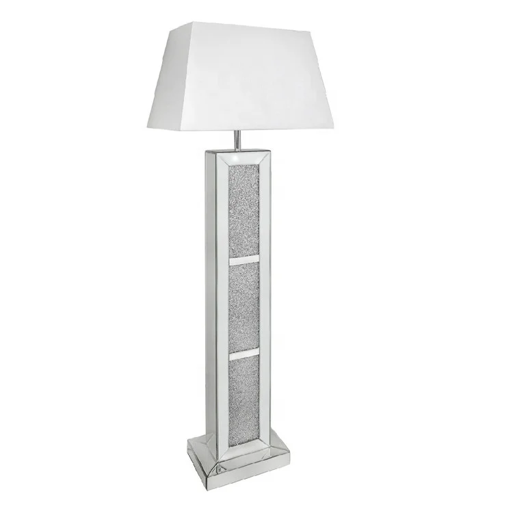Home decoration sparkly crystal mirrored floor lamp