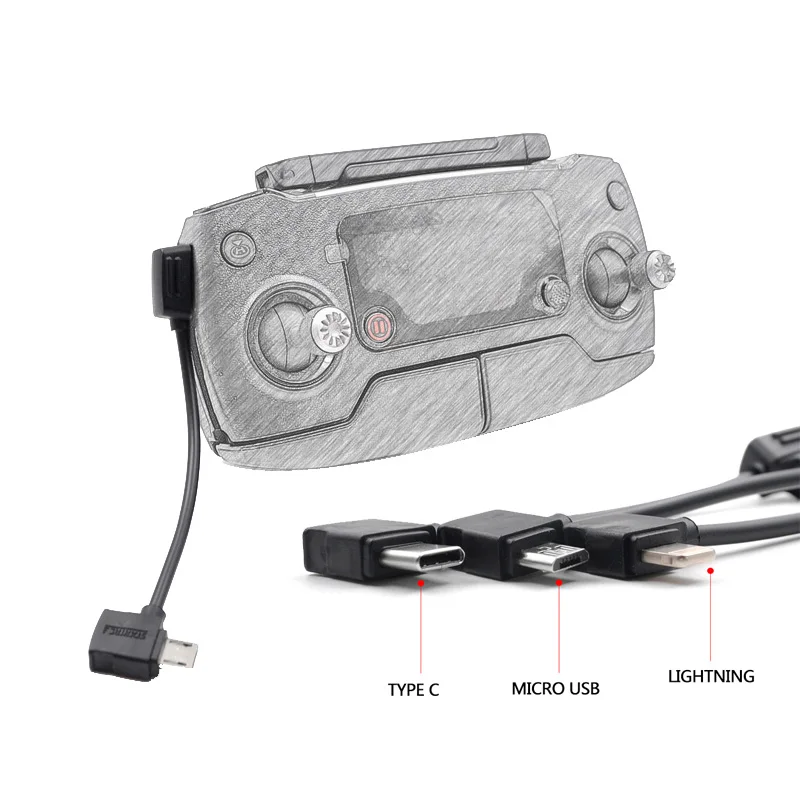 USB Data Cable Micro B to Type C Lightning Micro USB Line for DJI Mavic 2 Pro Zoom Air Spark Drone Accessories