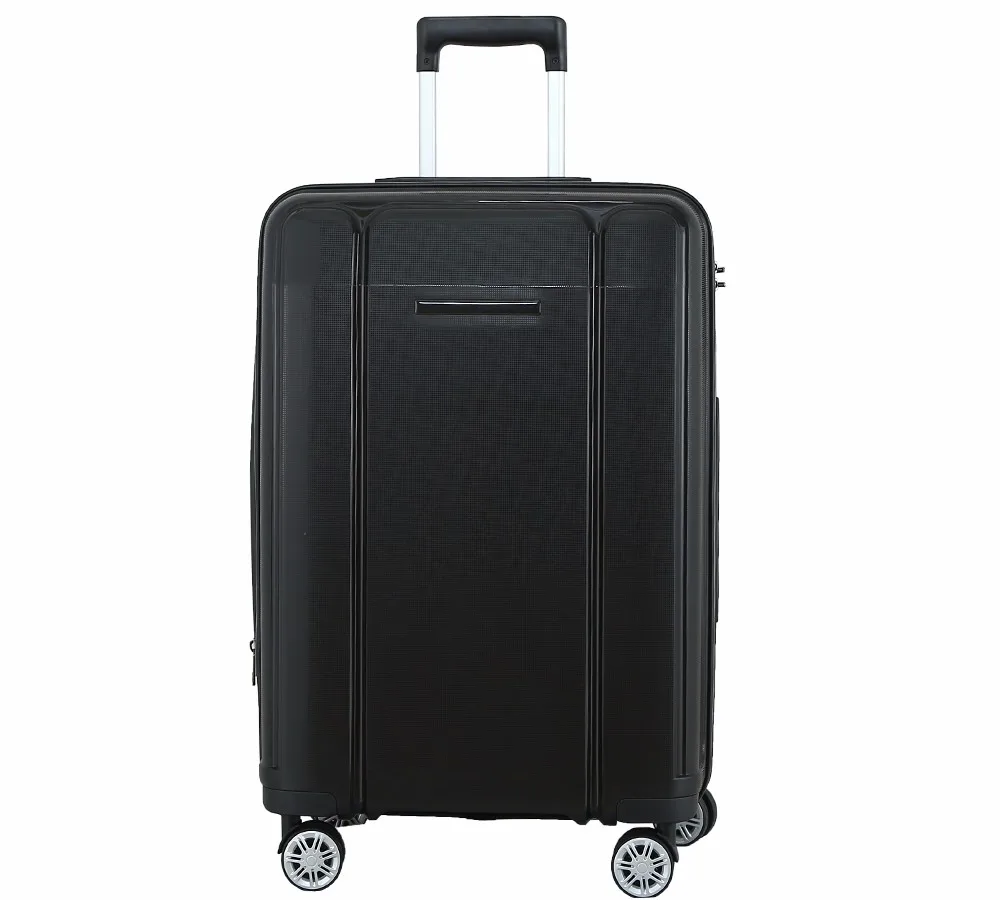 
Travel suitcase Set Black PP Trolley Luggage Unbreakable maletas Carry On 8 wheels valise de voyage 