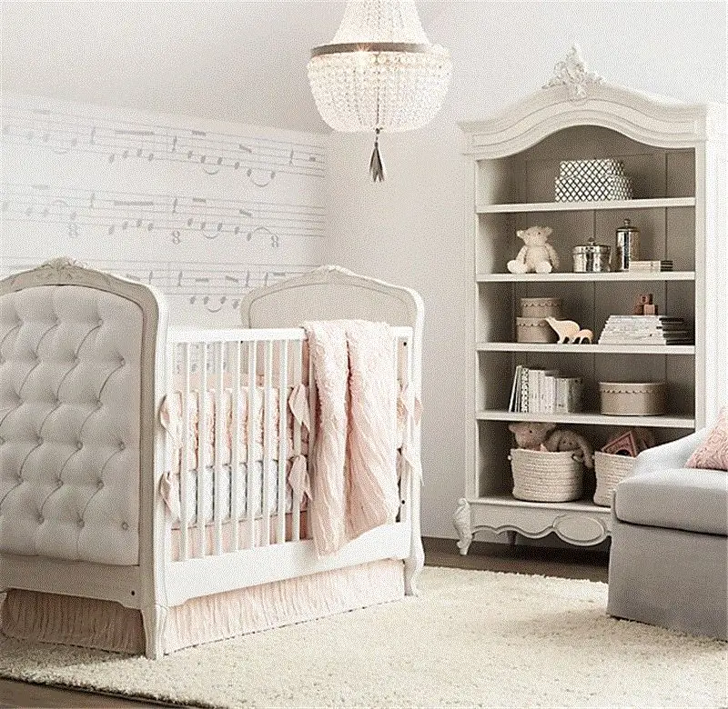 
Bisini French Style Elegant Portable Baby Bed, Environmental Wooden Baby Crib BF09-80005 