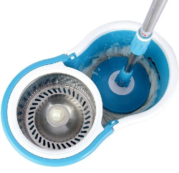 
Easy Life Hand Press Floor Cleaning Mob with Long Extended Pole and 2 microfiber mop heads 