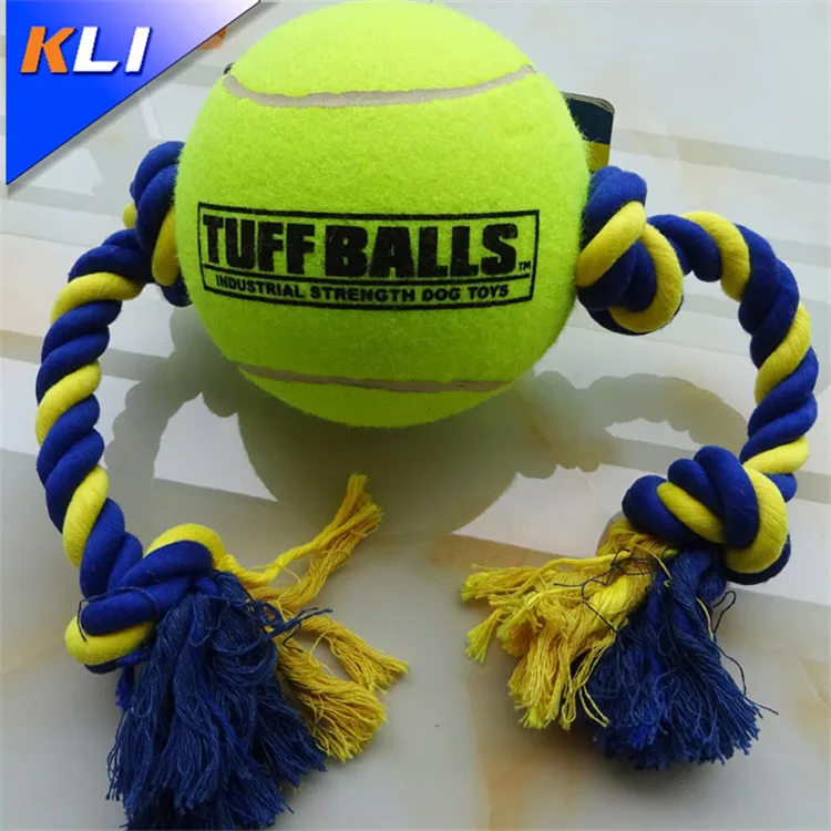 High quality cotton rope chew tennis pet dog toys bouncing ball