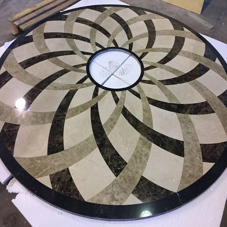 Waterjet Marble Medallion Tile Designs For Indoor Decoration