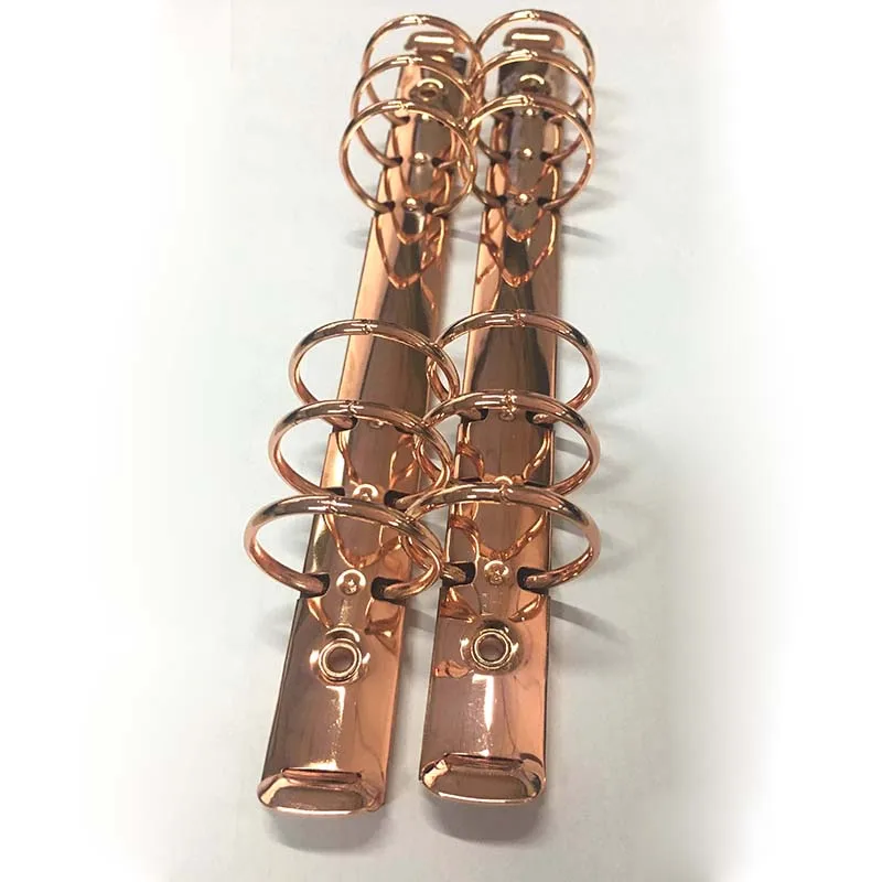 Factory price customized rose gold metal 6 ring binder mechanism photo album clips