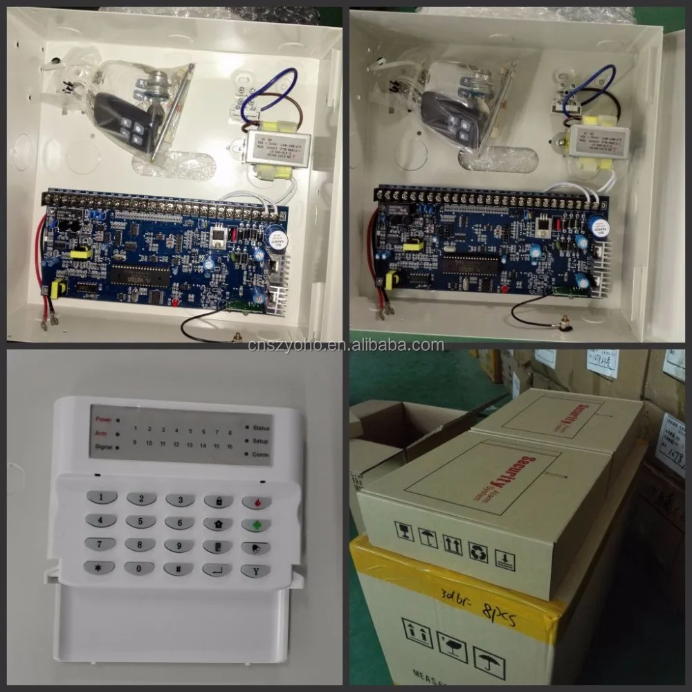 Metal case Anti-theft Wired zones Security Alarm System Landline PSTN CID contact Wired/Wireless Alarm System with keyboard