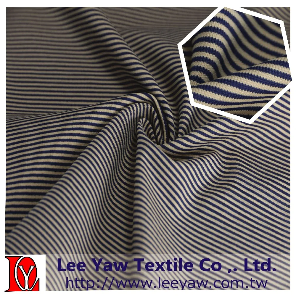 92% nylon 66 full Dull Tactel 8% spandex yarn dyed stripe jersey fabric with UV-cut softer for garment