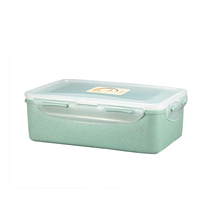 
High Quality Custom Wheat Straw Material 1250ml Kids Food Container Lunchbox 