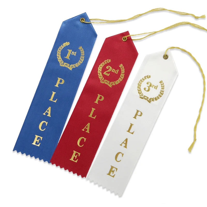 Blue Red White 1st - 2nd -3rd Place Premium Award Ribbon