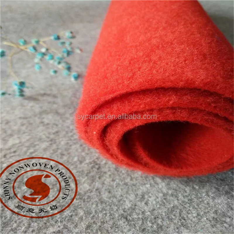 Hot sale non-woven needle felt velour jacquard 100% polyester carpet for event