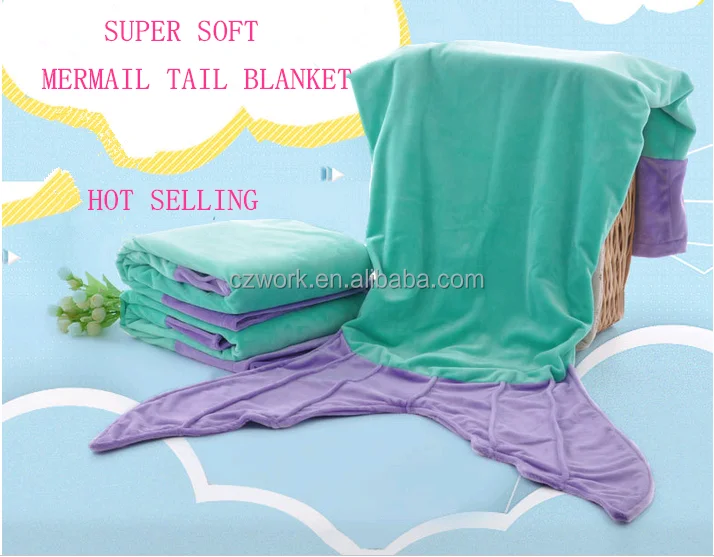 Детские дети 130*55 см фланель mermail tail одеяло в готовой продукции