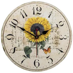 Light Weight Classical Retro Arabic Numerals Silent Wooden Ornament Decorate Vintage Wall Clock