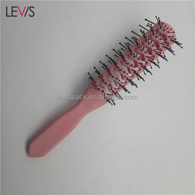 
Popular pink plastic double sided skeleton brush for women 
