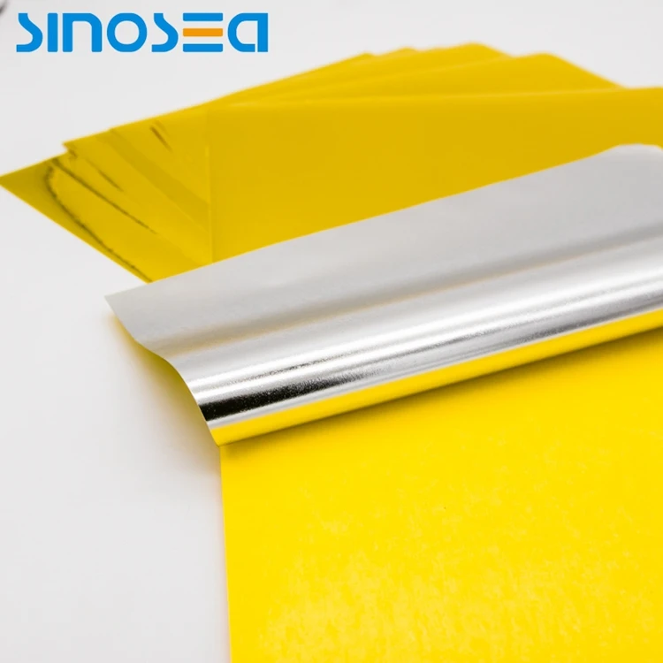 25/50/80Mic Glossy Gold/Silver PET Vinyl Self Adhesive Film Sticker