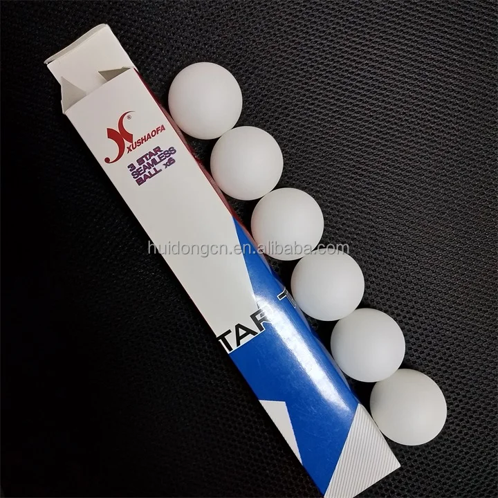 wholesale ITTF match Plastic table tennis ball with printing 3 Star XUSHAOFA brand white ping pong ball wholesale for match