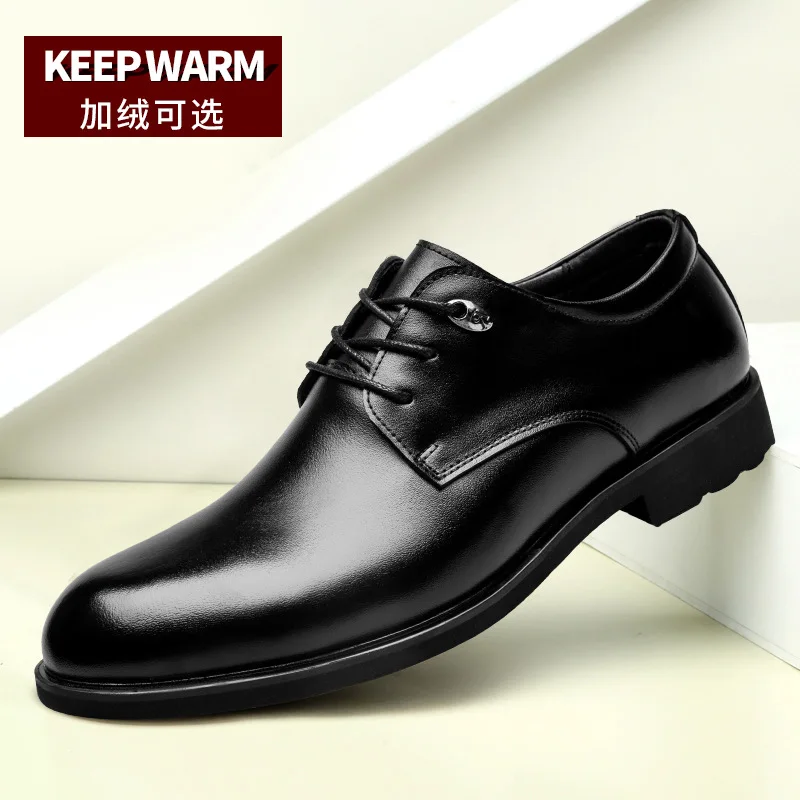 Wholesale black brown high quality genuine leather shoes custom men dress shoes