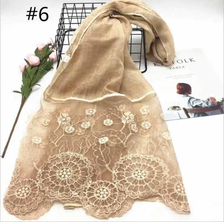 ladies lace cover hair head scarf dubai women muslim hijab scarf