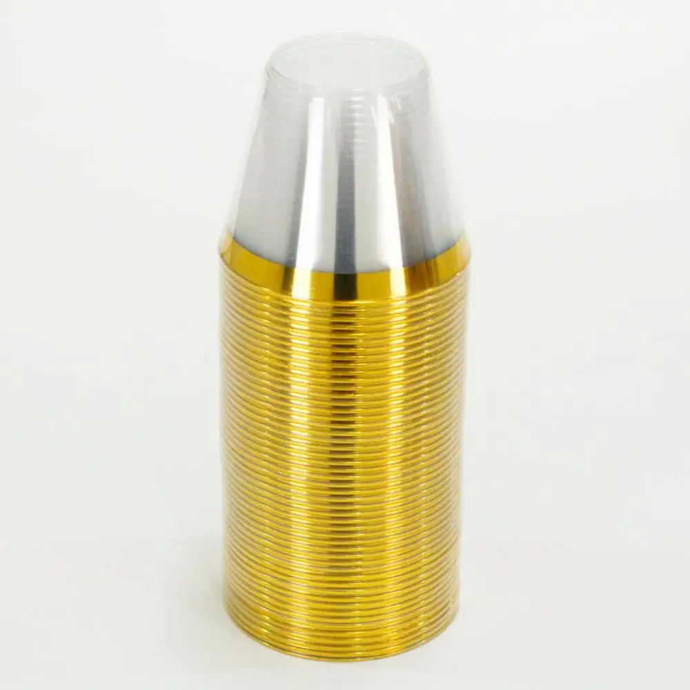 9 Oz  Gold rim Clear Plastic Cups Old Fashioned Tumblers Gold Rimmed Cups Fancy Disposable Wedding Cups