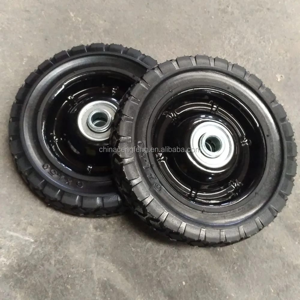 
lawn mower rubber wheel 6x1.5 semi pneumatic rubber wheel 6 inch 150mm 