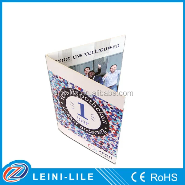 Складная поздравительная открытка с печатной печатью на заказ со звуковым модулем для прослушивания музыки и голосовых сообщений рекламная