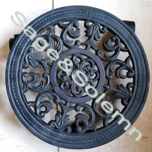 Cast Iron Texas Lone Star And Cowboy Horseshoe Round Plant Trolley Flowerpot Holder