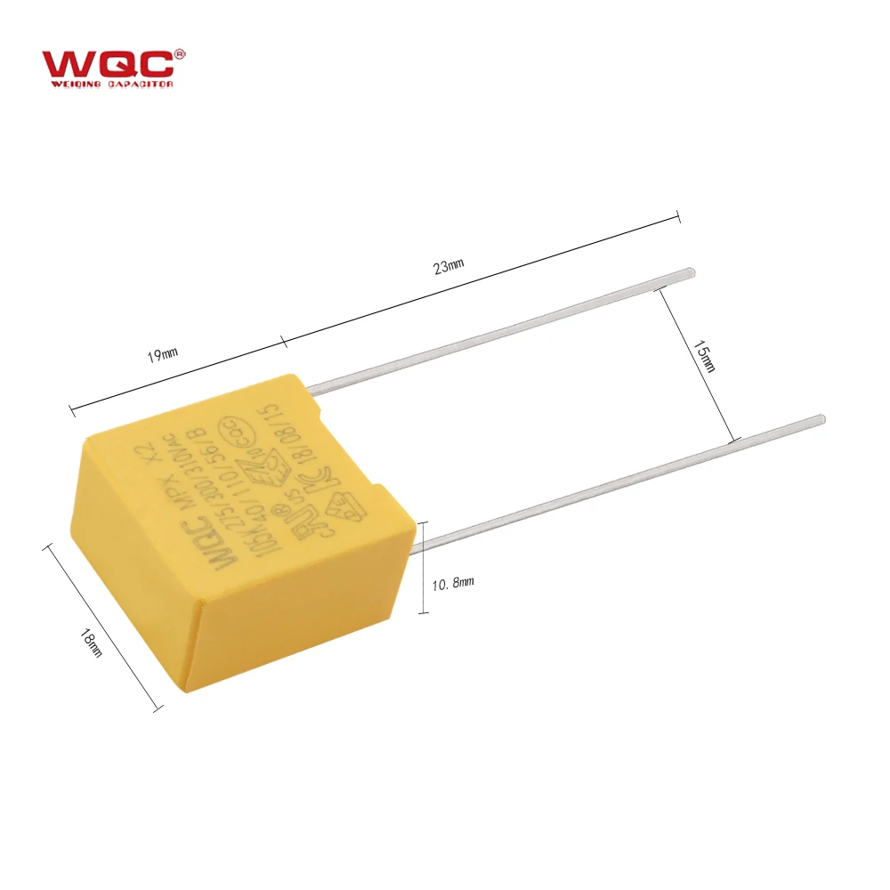 Бесплатный образец X2 1 мкФ 310 В металлизированный полиэфирный пленочный конденсатор размером 15 мм 1000 нФ 275 МКП предохранительный 105k Mpx колпачок