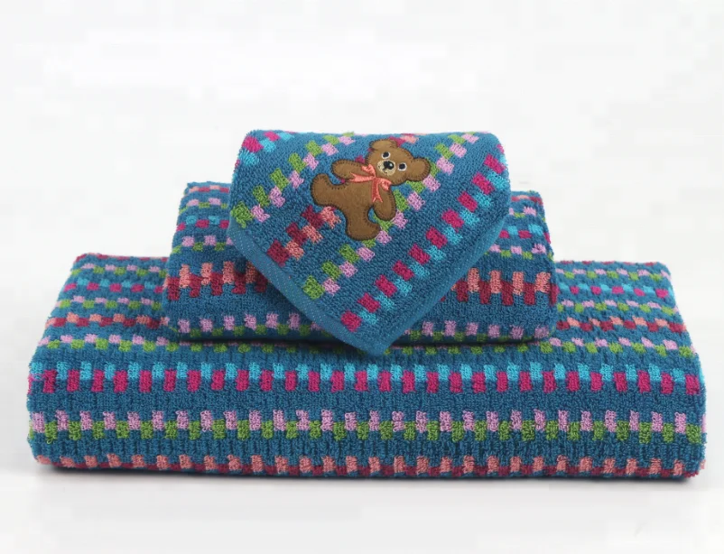 
In Stock china made 100 cotton towels hotel white terry bath towels striped 100% cotton towel 