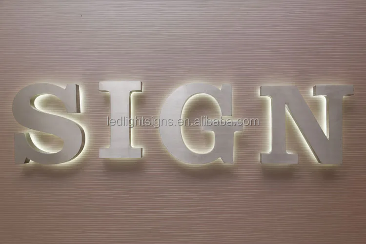 Beautiful backlit china neon sign channel chrome 3d letter made of 304 316 stainless steel metal