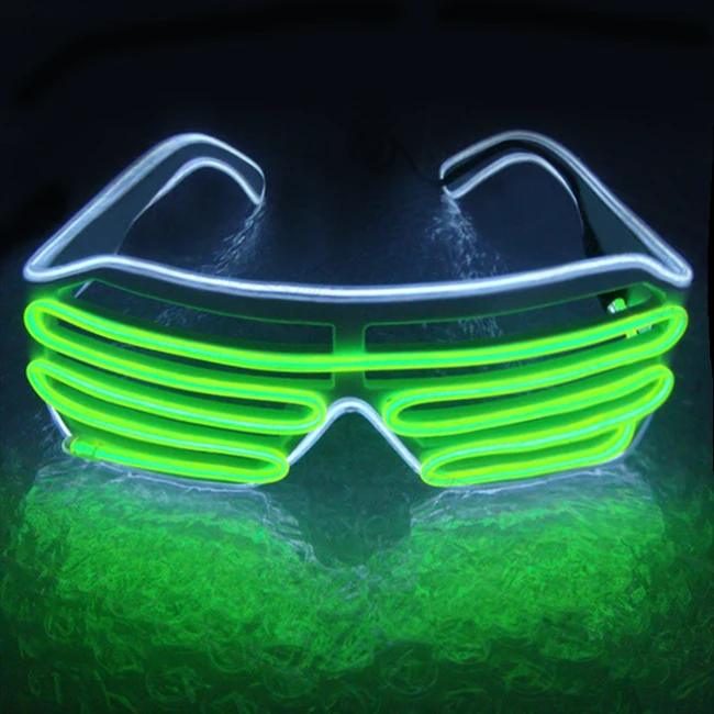 Customized Two-Color EL Glasses Music Activated Neon Glow Light Up Glasses for Wedding