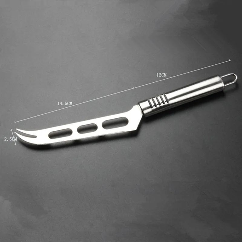 Multifunction Cheese Knife With Forked Tip Serrated Kitchen Cooking Tools Stainless Steel Cheese Butter Pizza Cutter