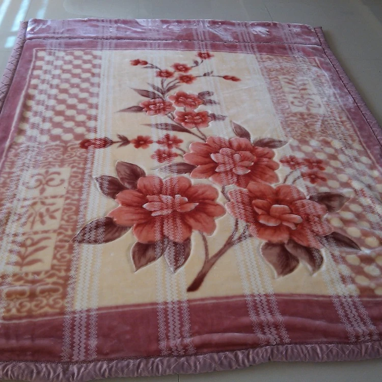 
Hot Sale 100% Polyester super soft mink Raschel Blanket fleece 