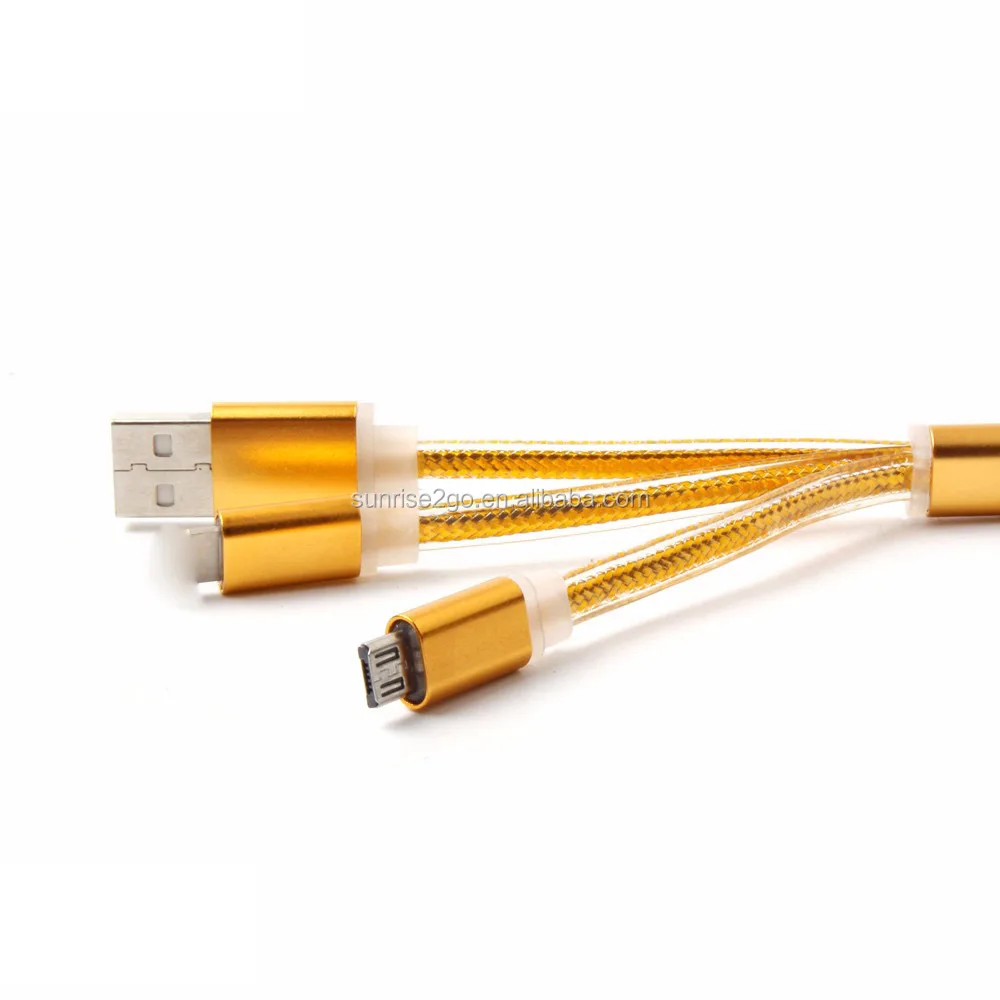 2017 Metal Head 10cm PVC 2 in 1 Keychain USB Cable for smart phone