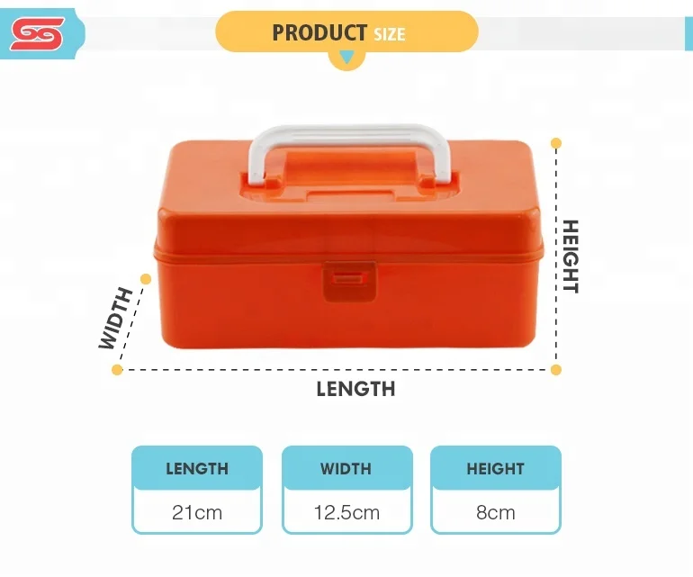 pink color tool medicine multipurpose plastic storage box with handle