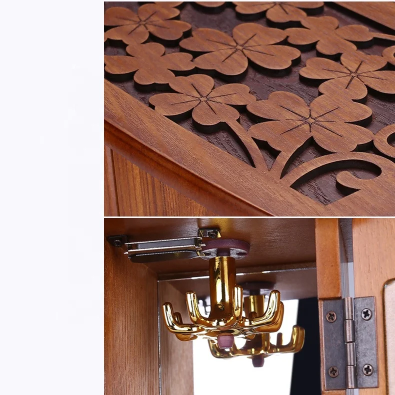 
Factory Direct Wholesale Luxury Premium Wooden Jewelry Organizer Box Multi-Layer Jewelry Display Box With Mirror 