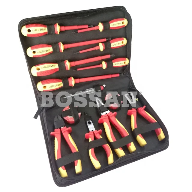 15 piece 1000V VDE Insulated pliers, screwdrivers tools set VDE tools set insulation EN60900 Voltage hand tools set