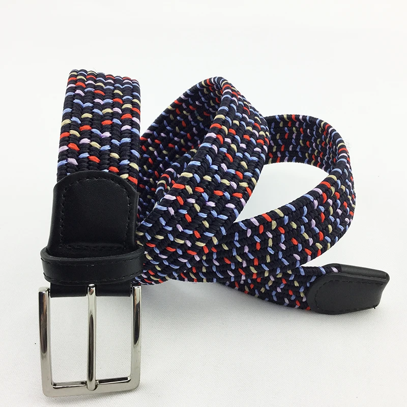 Colorful Men Elastic Stretch Belt Braided Elastic Stretch Belt